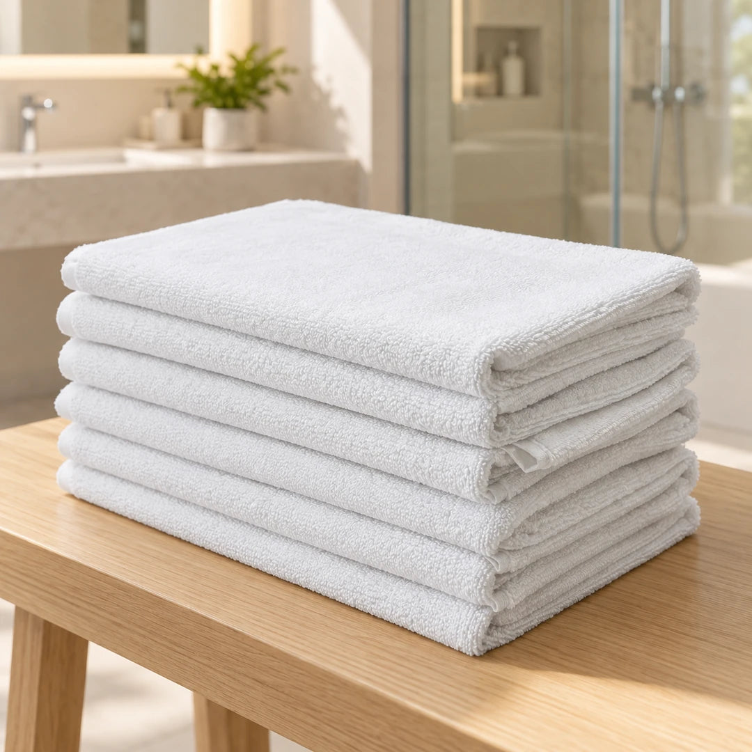 Lot de 6 tapis de douche Collection Hôtel blancs 650 g/m²