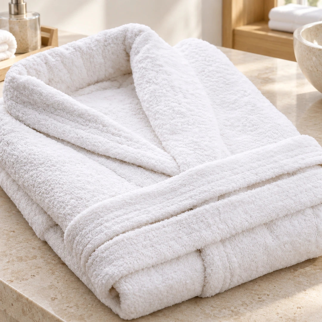 Peignoir en coton blanc 450 g/m², vue principale