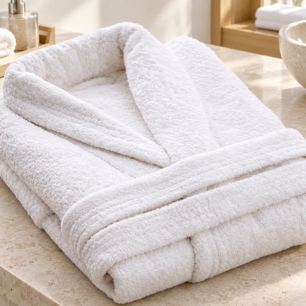Peignoir en coton blanc 450 g/m², vue principale