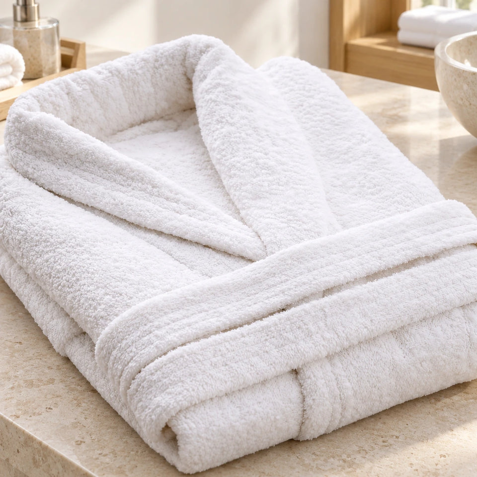 Peignoir en coton blanc 450 g/m², vue principale