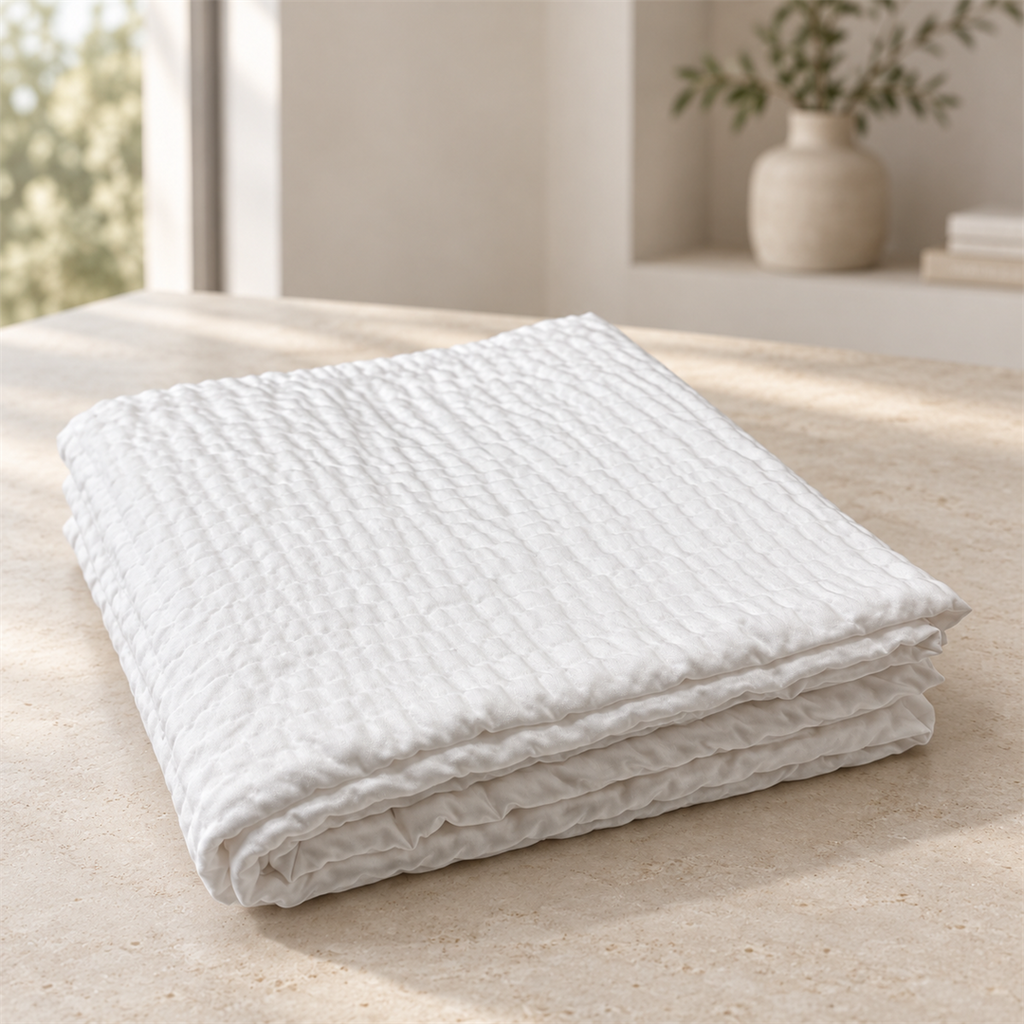 Housse de couette Zen blanche pliée