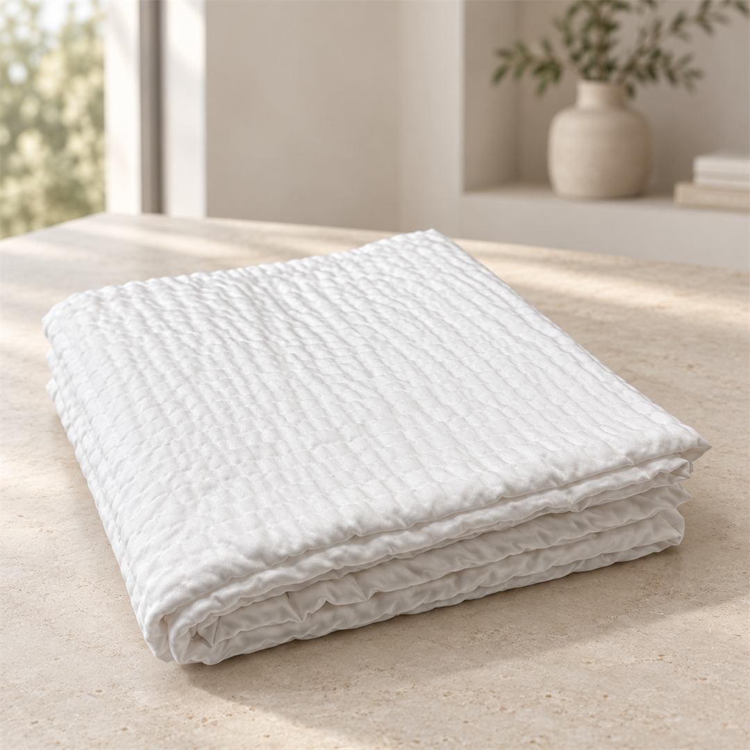 Housse de couette Zen blanche pliée